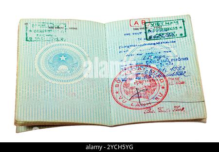 Vietnam-Pass. Seiten für Visum Mark Stockfoto