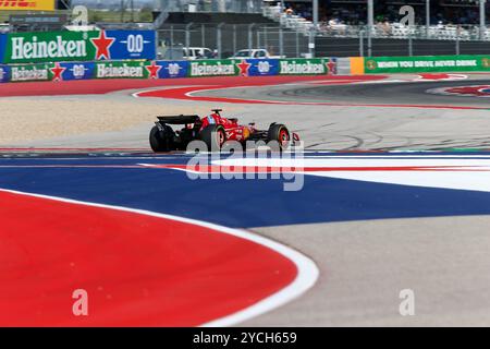 Austin, USA. Oktober 2024. Charles Leclerc aus Monaco fuhr den (16) Ferrari SF-24 Ferrari während des Grand Prix 2024 von Pirelli der Vereinigten Staaten. Quelle: Alessio Morgese/Alessio Morgese/Emage/Alamy Live News Stockfoto