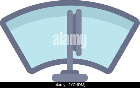 Minimalistische Vektor-Illustration eines Scheibenwischers, der eine Autoscheibe reinigt Stock Vektor