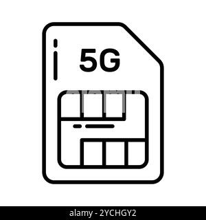 sim-Kartenvektordesign mit 5G-Technologie in modernem Stil, benutzerfreundliches Symbol Stock Vektor