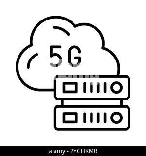 Wunderschönes 5G-Netzwerk-Server-Symbol im modernen Stil, 5G-Technologievektor Stock Vektor