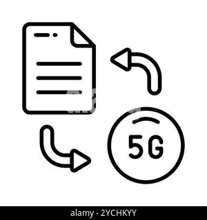 Wunderschön gestalteter Vektor eines Dokuments mit 5G-Netzwerk im trendigen Stil, bearbeitbares Symbol Stock Vektor