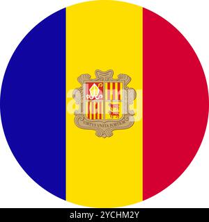 v Kreisflagge, Kreisflagge von Andorra, Vektorbilder Stock Vektor