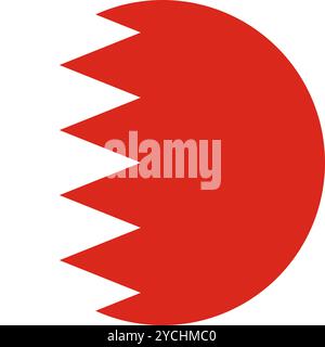 Bahrain Kreisflagge, Kreisflagge von Bahrain, Vektorbilder Stock Vektor