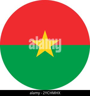 Burkina Faso Kreisflagge, Kreisflagge von Burkina Faso, Vektorbilder Stock Vektor