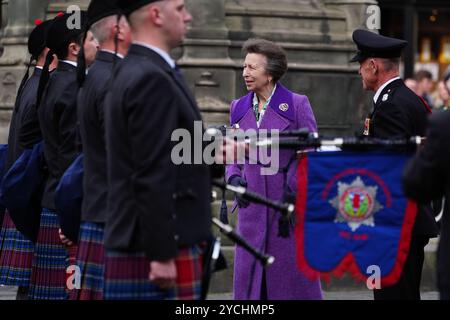Die Prinzessin nimmt an einer Gedenkfeier zum 200. Jahrestag schottischer Feuerwehr- und Rettungsdienste in der St Giles' Cathedral in Edinburgh Teil. Bilddatum: Mittwoch, 23. Oktober 2024. Stockfoto