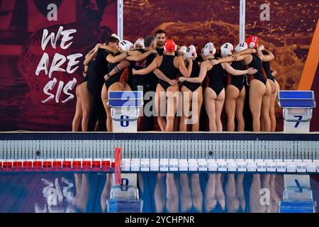 Rom, Italien, 23.10.2024, SIS Roma Team - SIS Roma vs Brizz Nuoto - Tag 2 Wasserpolo italienische Frauen Meisterschaft Serie A1 am 23. Oktober 2024 im Polo Natatorio Ostia in Rom, Italien Stockfoto