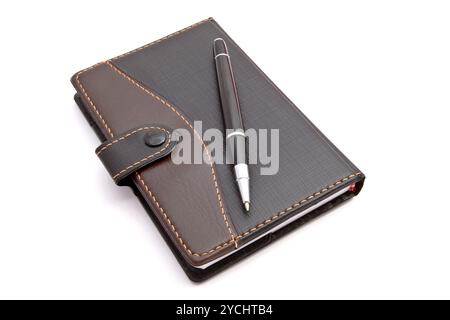 Notizbuch und Stift Stockfoto