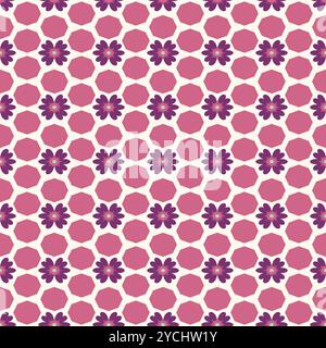 Abstraktes nahtloses Muster geometrische Polygonform und Blume, mit Winterfarbe Stock Vektor