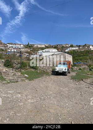 Dorf Khinalig, Quba, Aserbaidschan. Stockfoto