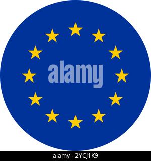 Kreisflagge der Europäischen Union, Kreisflagge Europas, Vektorbilder Stock Vektor