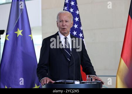 Der Präsident der Vereinigten Staaten von Amerika, Joseph R. Biden Jr., nimmt an seinem Staatsbesuch in Berlin Teil, Bundeskanzleramt 18.10.24, Stockfoto