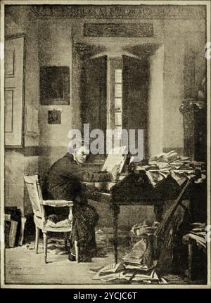 Ludwig van Beethoven in seinem Studium; aus einem Gemälde von Carl Schloesser, 1899 Stockfoto