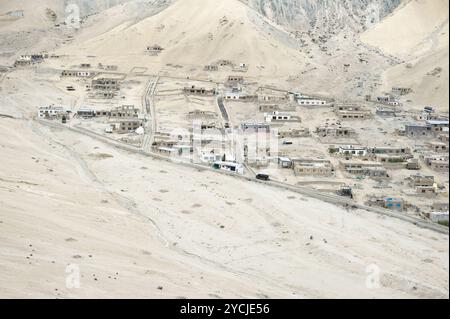 Leh Stadt. Architektur der alten Hauptstadt des Budhhist-Ladakh-Königreich im Himalaya. Indien, Ladakh, Jammu Kaschmir Stockfoto