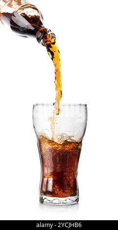 Flasche und Glas cola Stockfoto