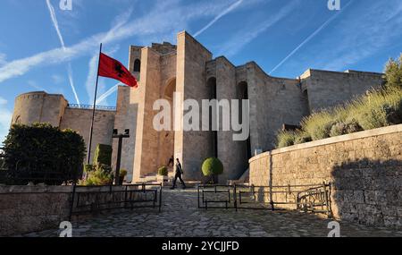 Blick vom historischen Skanderbeg Museum in der albanischen Stadt Kruje Stockfoto