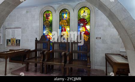 Blick vom historischen Skanderbeg Museum in der albanischen Stadt Kruje Stockfoto