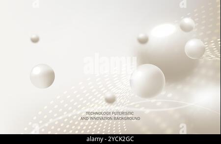 Graue und weiße abstrakte Hintergrundtechnologien futuristische Vektorillustration Stock Vektor