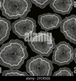 Baumschnitt-Muster. Konzept der topographischen Vektorkarte. Stock Vektor