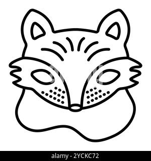 Fox Maske für eine Maskerade, Karneval, Festival. Symbol für schwarze Vektorlinie, bearbeitbare Kontur, Pixel perfekt Stock Vektor