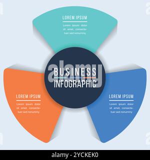Business Infografik Design 3 Schritte, Objekte, Elemente oder Optionen Infografik Geschäftsvorlage Stock Vektor