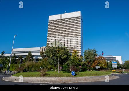 Außenansicht der Präfektur Hauts-de-seine in Nanterre, Frankreich, westlich von Paris, in der Region Ile-de-France Stockfoto