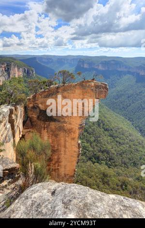 Ansicht der Hanging Rock Blue Mountains NSW Australia Stockfoto