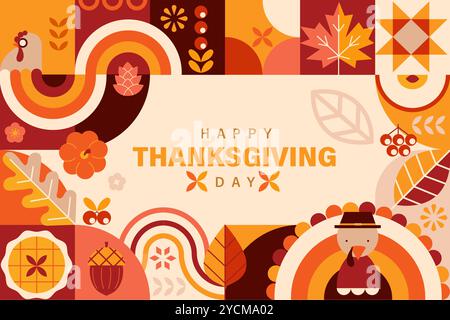 Happy Thanksgiving Day Banner. Stock Vektor