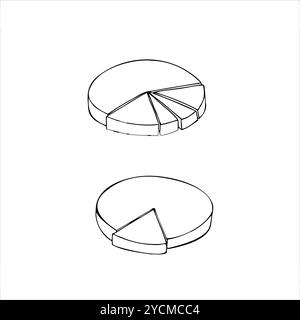 Business Analytical volumetrisches Ringdiagramm, das in einige Sektoren unterteilt ist, um Geschäftsideen zu veranschaulichen. Infografik-Designvorlage gezeichnet Stock Vektor