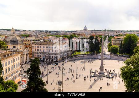 Piazza del Popolo und den Petersdom Stockfoto