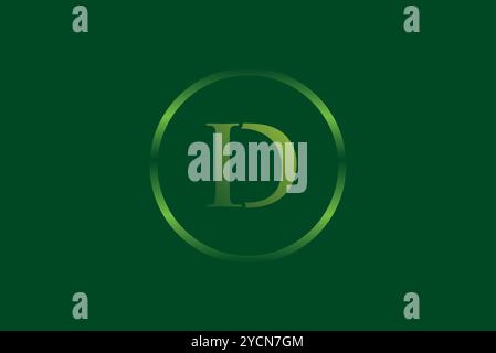 Buchstabe D Kreis grünes Business-Logo-Design für Technologiemarke und verwandtes Unternehmen, abstrakter Vektor editierbar Stock Vektor