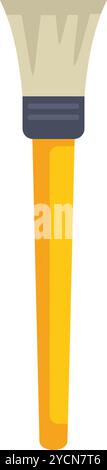 Einfache Vektor-Illustration eines neuen Pinsels, der mit einem Holzgriff aufsteht, isoliert auf einem weißen Hintergrund Stock Vektor