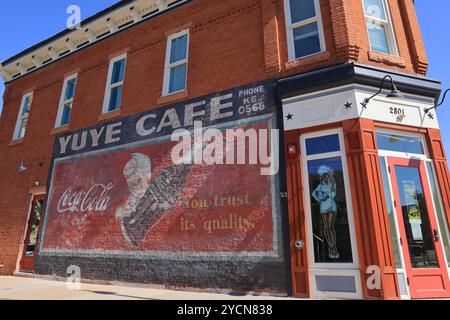 Five Points, eines der ältesten Viertel von Denver und ehemalige Heimat von Jazz-Größen, heute gesäumt von Cafés, Museen, Straßenmalereien, Colorado. Stockfoto