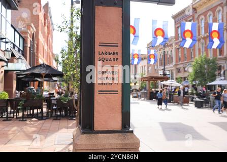 Larimer Square, der historische Block, das ikonische und kreative Zentrum der Innenstadt von Denver, Colorado, USA. Stockfoto