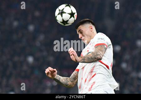 Leipzig, Deutschland. Oktober 2024. Benjamin Sesko (RB Leipzig, #30) GER, RB Leipzig gegen Liverpool FC, Fußball, UEFA Champions League, Saison 2024/2025, 3. SPIELTAG, 23.10.2024 (DFL-VORSCHRIFTEN VERBIETEN DIE VERWENDUNG VON FOTOS ALS BILDSEQUENZEN UND/ODER QUASI-VIDEO.) Foto: Eibner-Pressefoto/Ryan Sleiman Credit: dpa/Alamy Live News Stockfoto