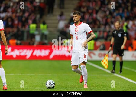 Jakub Moder (Polen) wurde beim Spiel der UEFA Nations League zwischen den Nationalmannschaften Polens und Portugals bei PGE Narodowy gesehen. Endpunktzahl: Polen 1:3 Portugal. Stockfoto