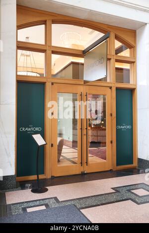 Das Crawford Hotel in der renovierten Union Station in Denver, einem schönen Verkehrsknotenpunkt im Kunststil und einem historischen Wahrzeichen, Colorado. Stockfoto