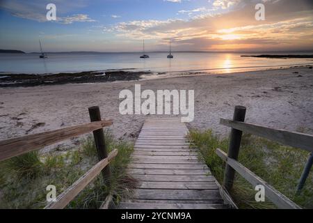 Cabbage Tree Beach Jervis Bay Sonnenuntergang Stockfoto