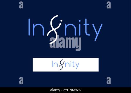 Infinity-Typografie-Business-Logo-Design für Technologieband und verwandtes Unternehmen, abstrakter Vektor editierbar Stock Vektor