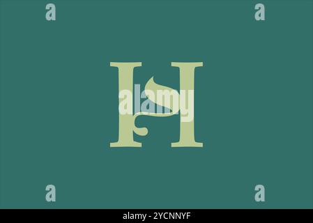 Buchstabe h Blatt grünes Business-Logo-Design für Technologieband und verwandtes Unternehmen, abstrakter Vektor editierbar Stock Vektor