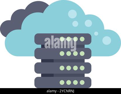 Cloud-Computing-Symbol für die Datenspeicherung auf einem Netzwerkserver Stock Vektor