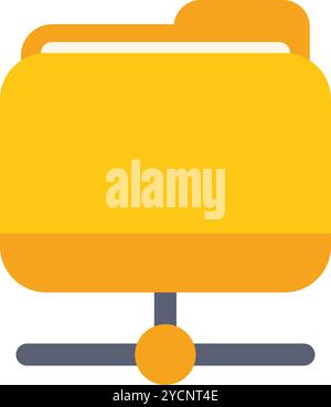 Dieses einfache Symbol zeigt einen Ordner, der in einem Computernetzwerk freigegeben wird Stock Vektor