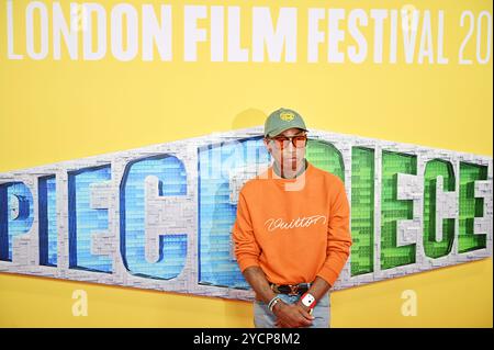 Pharrell Williams besucht das BFI Southbank Filmfestival für die Premiere von Stück für Stück, einem Biopic über sein Leben in der Musikindustrie. London, Großbritannien Stockfoto