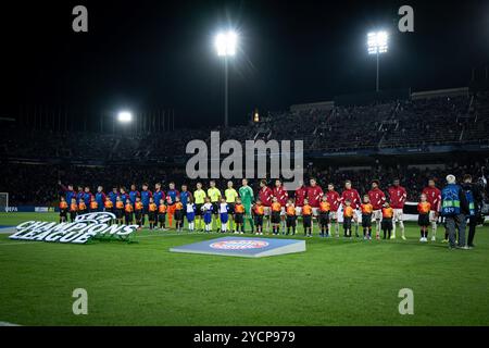 Barcelona, Spanien. Oktober 2024. Die Spieler werden am 23. Oktober 2024 bei einem UEFA Champions League-Spiel zwischen dem FC Barcelona und dem Bayern München bei Estadi Olimpic Lluís Companys in Barcelona, Barcelona, Spanien, gesehen. Foto: Felipe Mondino/SIPA USA Credit: SIPA USA/Alamy Live News Stockfoto