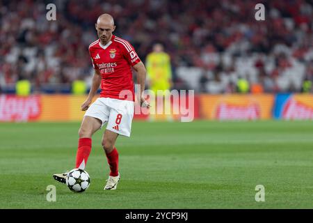 Lissabon, Portugal. Oktober 2024. Oktober 2024. Lissabon, Portugal. Benficas Mittelfeldspieler aus Norwegen Fredrik Aursnes (8) im Spiel der Gruppenphase der UEFA Champions League, Benfica vs Feyenoord Credit: Alexandre de Sousa/Alamy Live News Stockfoto