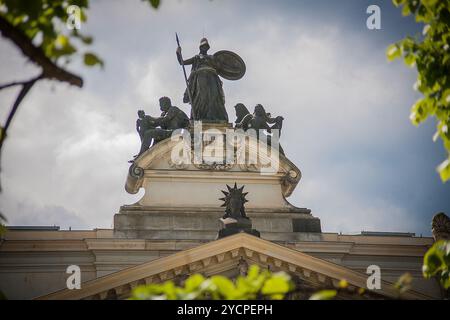 Altes barockes Dresden - Vintage-Statue Stockfoto