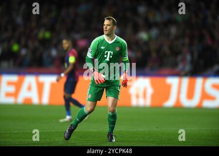 Barcelona, Esp. Oktober 2024. FC BARCELONA gegen FC BAYERN MÜNCHEN 23. Oktober 2024 Manuel neuer (1) Torhüter des FC Bayern München während des Spiels der UEFA Champions League 2024/25 League Phase MD4 zwischen dem FC Barcelona und dem FC Bayern München im Olimpic-Stadion Lluis Companys von Montjuic in Barcelona, Spanien. Quelle: Rosdemora/Alamy Live News Stockfoto