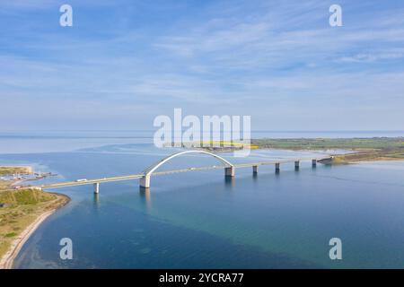 Blick auf die Fehmarnsund-Brücke, Fehmarninsel, Schleswig-Holstein, Deutschland Stockfoto