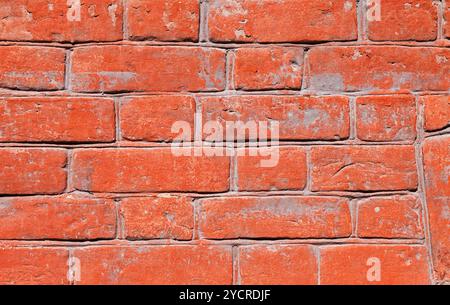 Alten verwitterten roten Backsteinmauer Grunge als Hintergrund Stockfoto