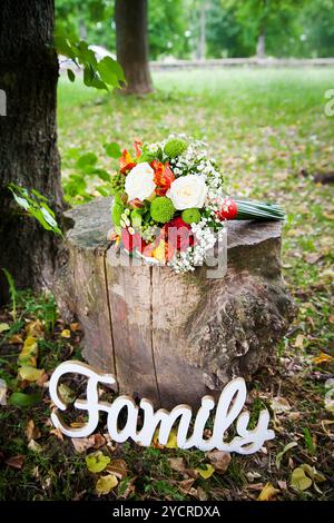 Nahaufnahme Foto der Hochzeit bouquet Stockfoto